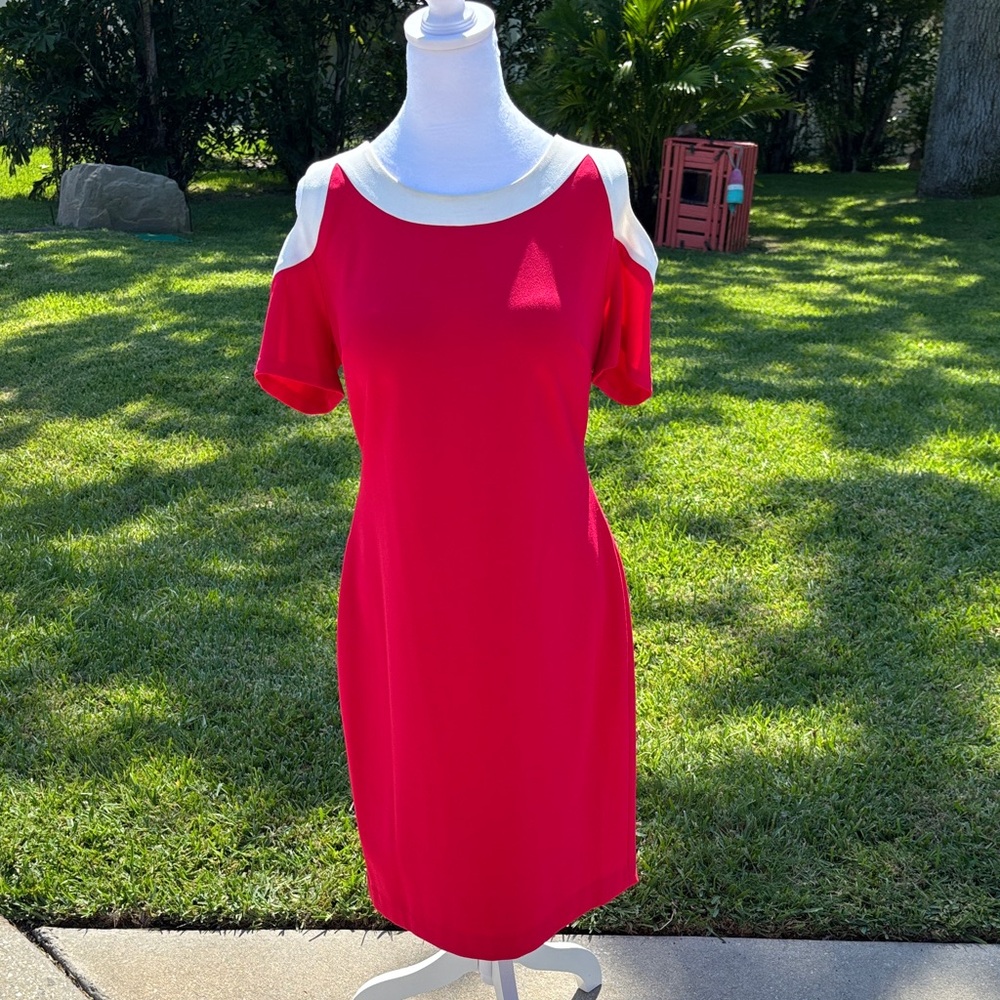 Tommy Hilfiger Red Mini Dress with White Trim